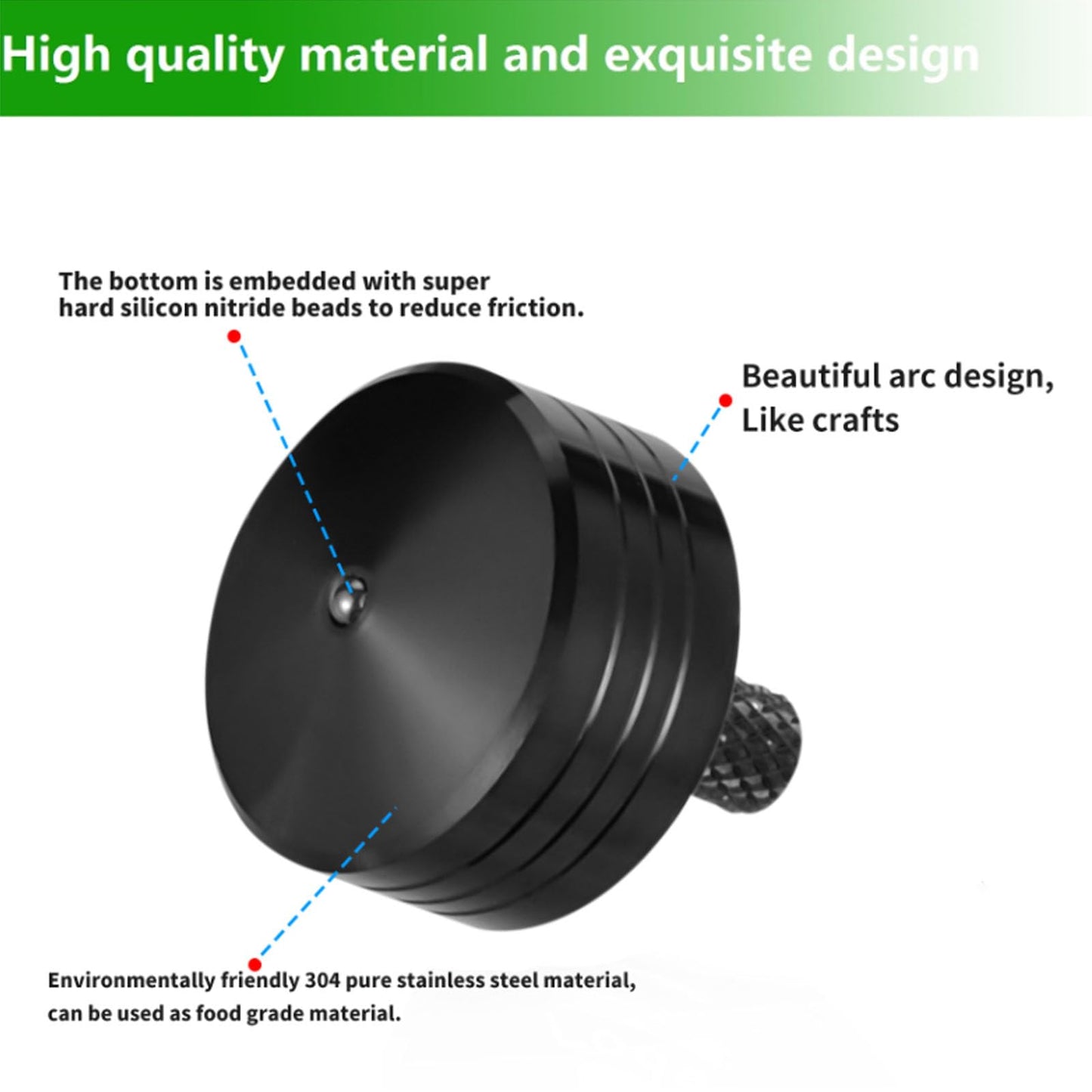 CHEETOP Stainless Steel Spinning Top  Precision Mini Desktop Gyroscope  Kill Time Reduce Stress ADHD Toys  Perfect Balance Gyro (Black Style 4)