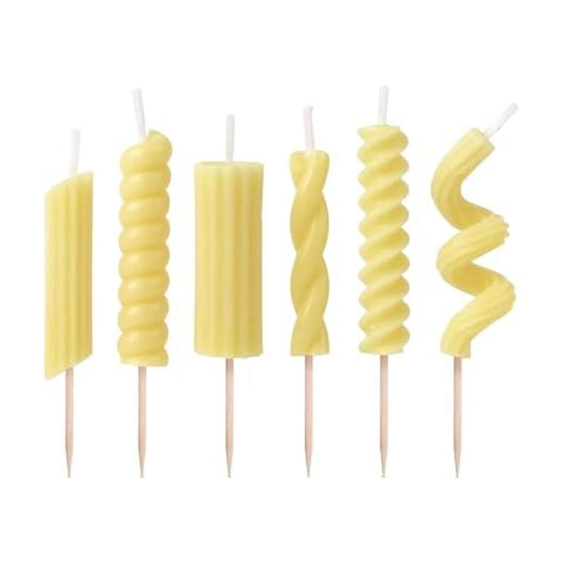 Genuine Fred Pasta Party Noodle Candles, Set of 6 Quirky Pasta Noodle Shaped Birthday Candles, Fun and Unique, Gift-Ready Packag