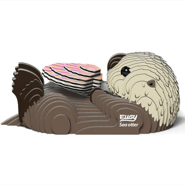 Eugy Sea Otter 3D Puzzle, 36 Piece Eco-Friendly Educational Toy Puzzles For Boys, Girls & Kids Ages 6+