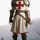 Vzqi Kids Crusader Costume White Medieval Knight Tunic Boys Outfit Renaissance Roman Warrior Sleeveless Costume Halloween With B