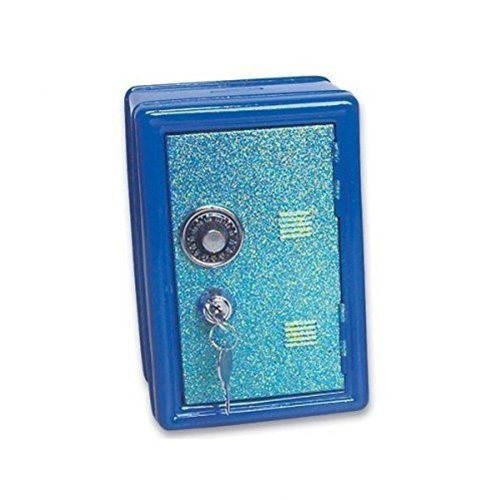 Rhode Island Novelty 7 Inch Glitter Locker Safe Bank, One Piece Per Order