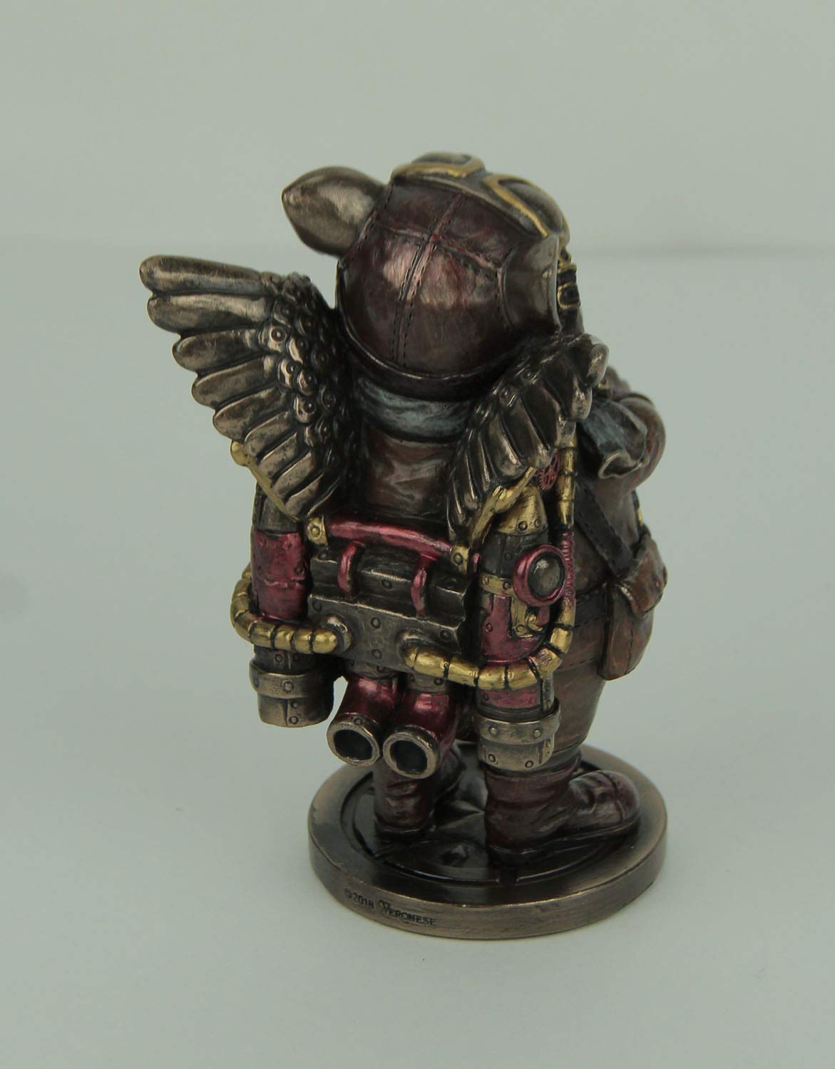 Veronese Design 5 1/4' Steampunk Aviator Flying Pig Resin Figurine Bronze Finish