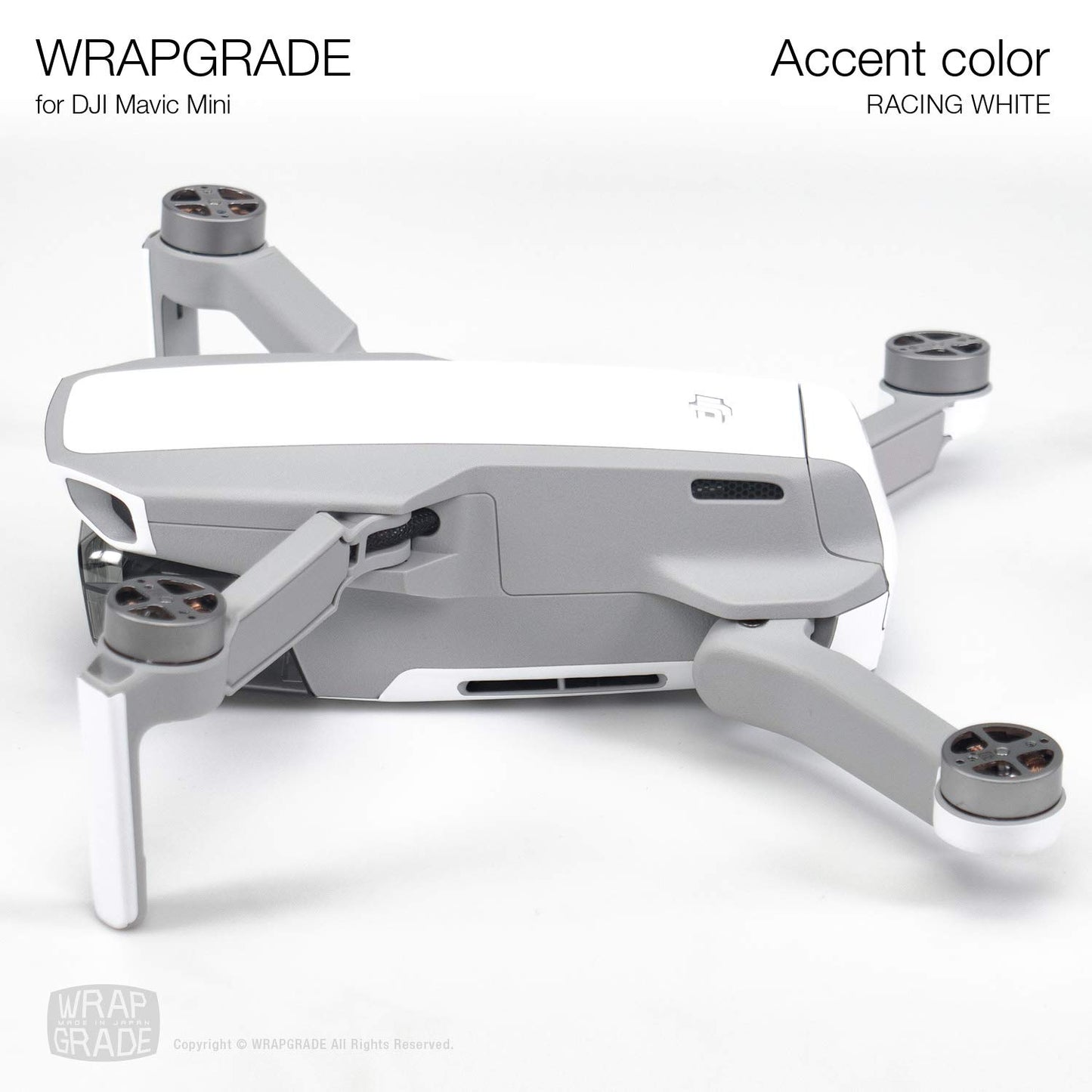 Wrapgrade Skin Compatible With Dji Mavic Mini | Accent Color (Racing White)