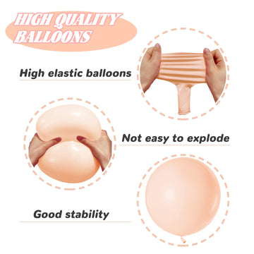 Nude Balloons,100 Pcs 12 Inch Nude Latex Balloons, Nude Balloons For Party Decoration,Birthday Decoration,Baby Shower,Wedding,Ho