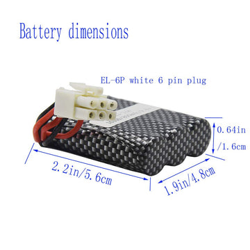 Blomiky 2 Pack EL-6P 9.6V 800mAh Li-ion Battery 15-DJ02 15-DJ03 Fit for 9120 S913 S916 S911 S912 9123 9112 1/12 Race Car EL-6P 9