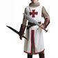 Vzqi Kids Crusader Costume White Medieval Knight Tunic Boys Outfit Renaissance Roman Warrior Sleeveless Costume Halloween With B