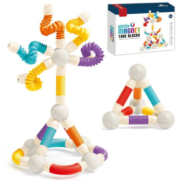 Funblast Flexible Magnetic Sticks Building Blocks For Kids - 25 Pcs Puzzle Games For Kids, Diy Stem Toys For Kid, Building & Con