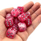 Chessex Ghostly Glow 16Mm D6 Dice Block (12 Dice) - Pink With Silver Numbers