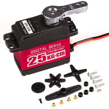 25Kg Servo High Torque Servo Motors, Waterproof Full Metal Gear Steering Servo For Robot Diy, Digital Servo With 25T Servo Horn,