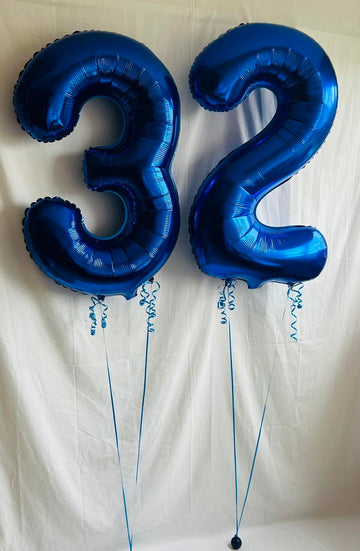 30 Balloon Number, Metallic Blue Number 30Th Birthday Balloons 40 Inch, 30 Years Old Metallic Blue Birthday Decorations For Men