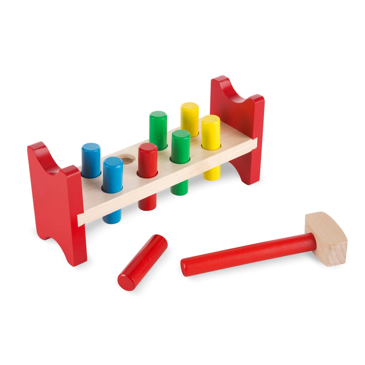 Melissa & Doug Deluxe Wooden Pound-A-Peg Toy With Hammer - FSC Certified