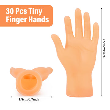 30 Pcs Tiny Finger Hands Mini Fingers Funny Hand Puppets, Miniature Small Hands For Finger Puppets Show, Gag Performance, Cute L
