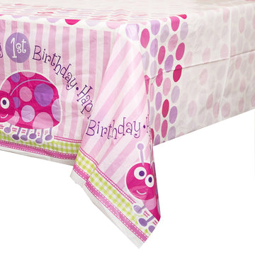 Ladybug 1st Birthday Plastic Tablecloth, 84 x 54