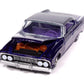 1961 Dart Phoenix Lowrider Purple Sky Metallic with Graphics and Purple Interior Vintage Muscle Series 1/64 Diecast Model Car by