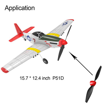 FLYCOLOR 3 Sets P51 Rc Plane Propeller with Propeller Savers and Adapters for VOLANTEXRC 761-5 Airplane and Tr-p51d