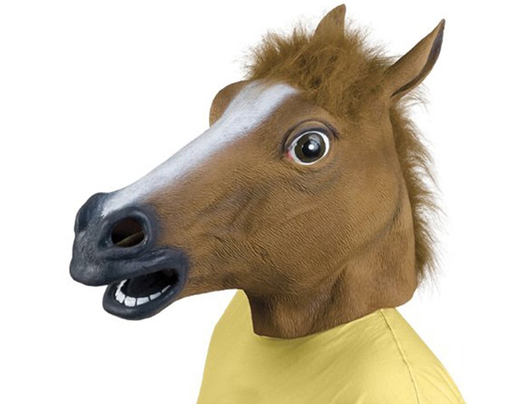 REYINL Kingmys KINGMYS Latex Horse Head Mask (Brown Horse Mask)