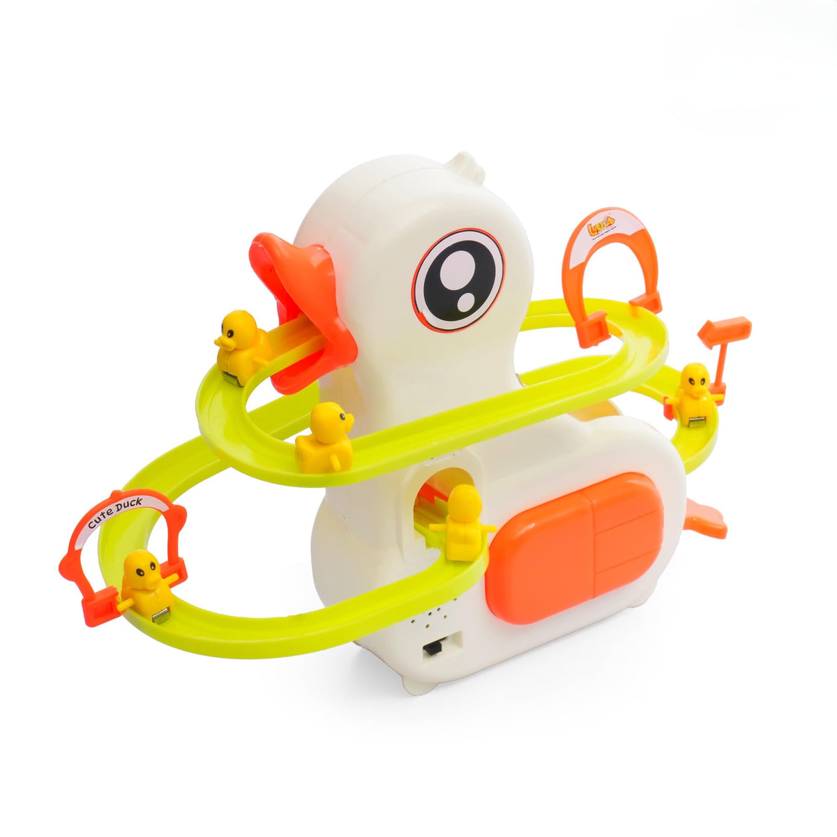 Luusa Duck Slide Toy with LED Lights & Music | Electric Climbing Duck Track Toy | Educational Musical Slide Game for Kids 36 Ye