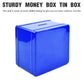Kids' Safe Piggy Bank, Metal Safe With Key, Money Saving Box For Children, Boys Girls Best Giftoney Banks (Blue, Small)