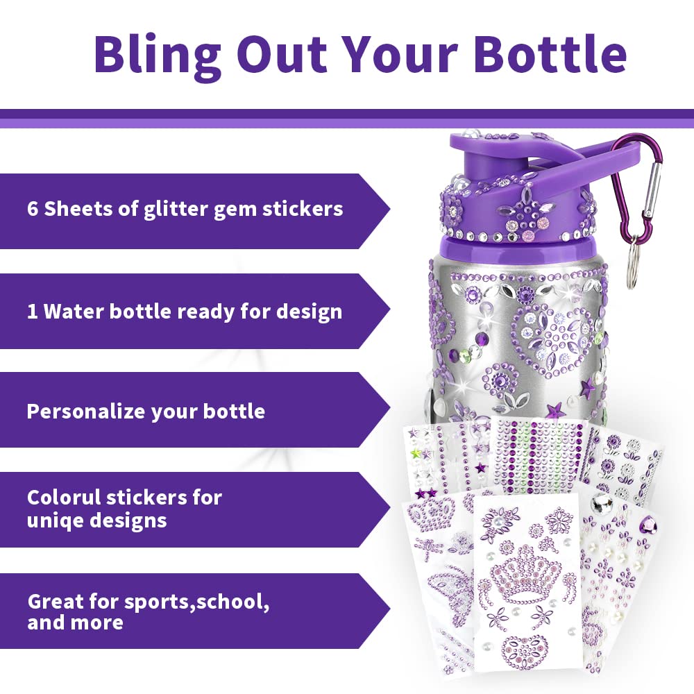 Gifts For Girls, Decorate Your Own Water Bottles With Gem Art Stickers, Personalize Birthday Gifts For Girls, Arts And Crafts Ki