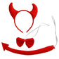 Dzrige Devil Costume Accessories Set - Red Horn Headband, Tail, Bowtie, 19 cm/7.5 inch, Cloth for Halloween, Masquerade, Cosplay