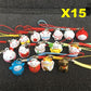 Eatingbiting 15Pcs Random Maneki Neko Fortune Lucky Japanese Beckoning Cat Keyring Keychain Key Rings, Fengshui Fortune Lucky Cat Kitty Key Chains Wealth Health Fortune Rich Money Symbol 15 Pack