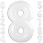 Number 8 Balloon 40 Inch White 8 18 28 80 1989 Birthday Balloons, Large Mylar Foil Helium Balloon Birthday Decorations Party Sup