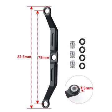 RCLIONS Aluminum Steering Link for 1/18th TRX4M RC Crawler Car Upgrades (Black)