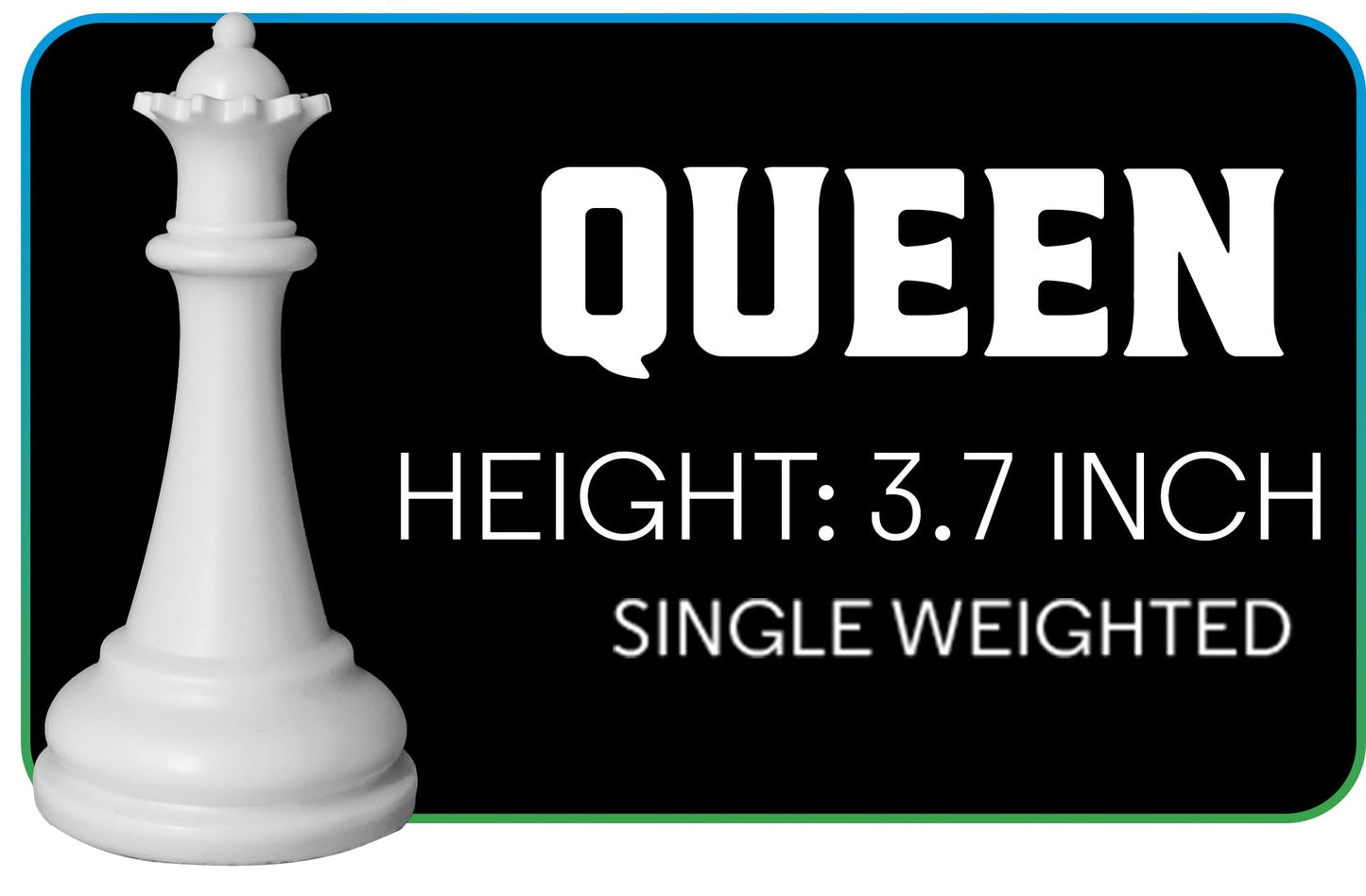 Chess Geeks 1X Single Weighted Chess Pieces Only - Modern Style - 32 Pieces + 2 Extra Queens - King 4' Tall