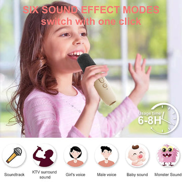 Mini Karaoke Machine For Kids,Portable Bluetooth Speaker With Wireless Karaoke Microphone,Music Toys Christmas Birthday Gifts Fo