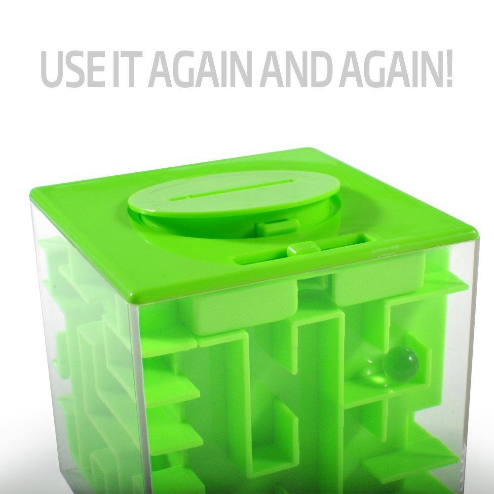 Trekbest Money Maze Puzzle Box - A Fun Unique Way To Give Gifts For Kids And Adults (Green)