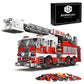 BYWbricks City Ladder Fire Truck Building Blocks Set - 711 pcs, Plastic, 11.6" x 3.74" x 5.03", Model 03031, Gift
