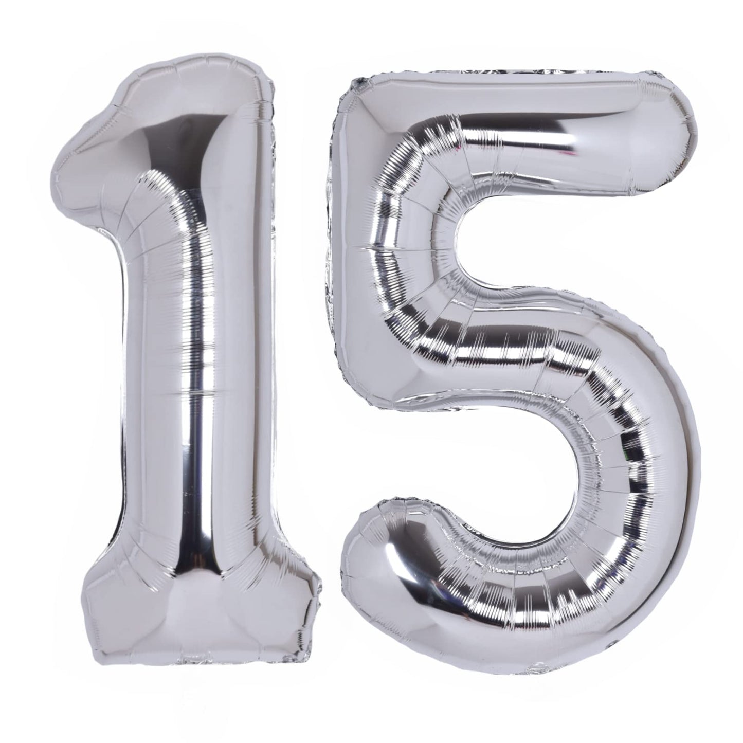 40 Inch Number 15 Balloon Silver Jumbo Giant Big Large Number 15 Foil Mylar Silver Balloons 51Th Birthday Party Anniversary Deco