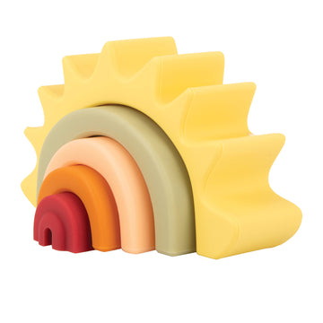Nuby Soft Silicone Stackable Sun Interactive Toy For Early Development, Creativity, 12+ Months