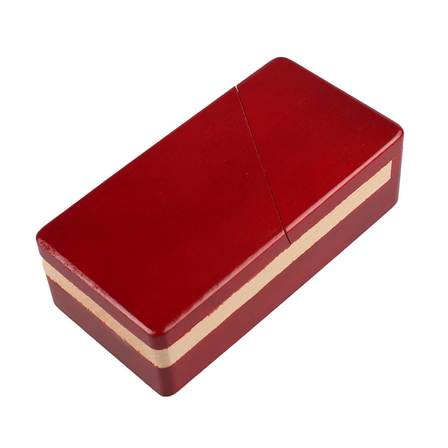 Gift Card Money Holder Puzzle Gift Case Box Big Secret Opening Impossible Box Puzzle Handmade 3D Brain Teaser Puzzle Magic Wooden Mysterious Box Gift Box Cube Game Box Iq Toys By Ahyuan (Red)