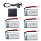 sea Jump 5PCS 3.7V 400mAh Li Battery with 5in1 Charger for SYMA Q11 H99W H31 H6C H98 TR-C385 TR-P51 TR-F22 Quadcopter Parts Airc