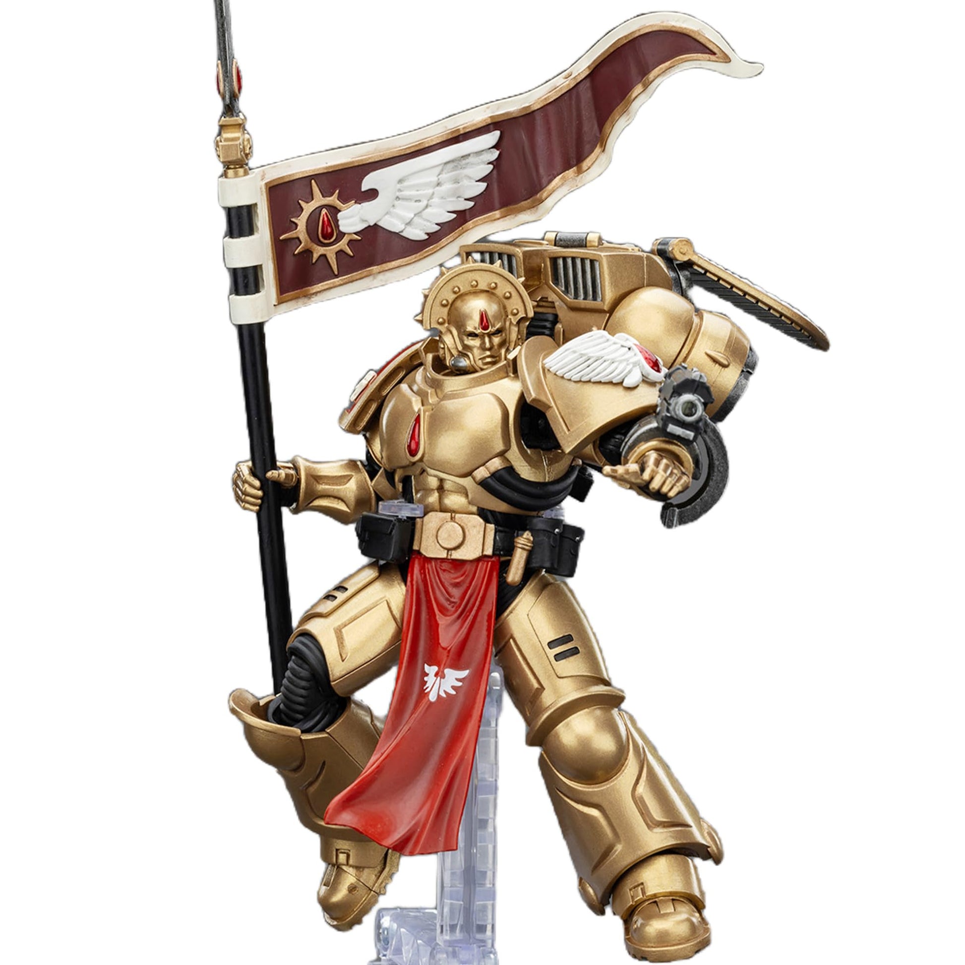 Beerise Joytoy 1/18 Action Figures - Warhammer 40,000 Blood Angels Sanguinary Guard 3 With Angelus Boltgun And Encarmine Spear -