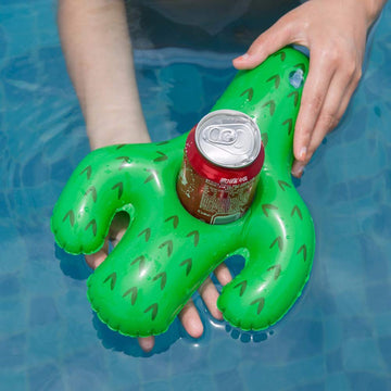 Inflatable Drink Holder 3 Pack Cactus Drink Pool Floats Cup Holders For Summer Pool Party, Variety Shape To Choose