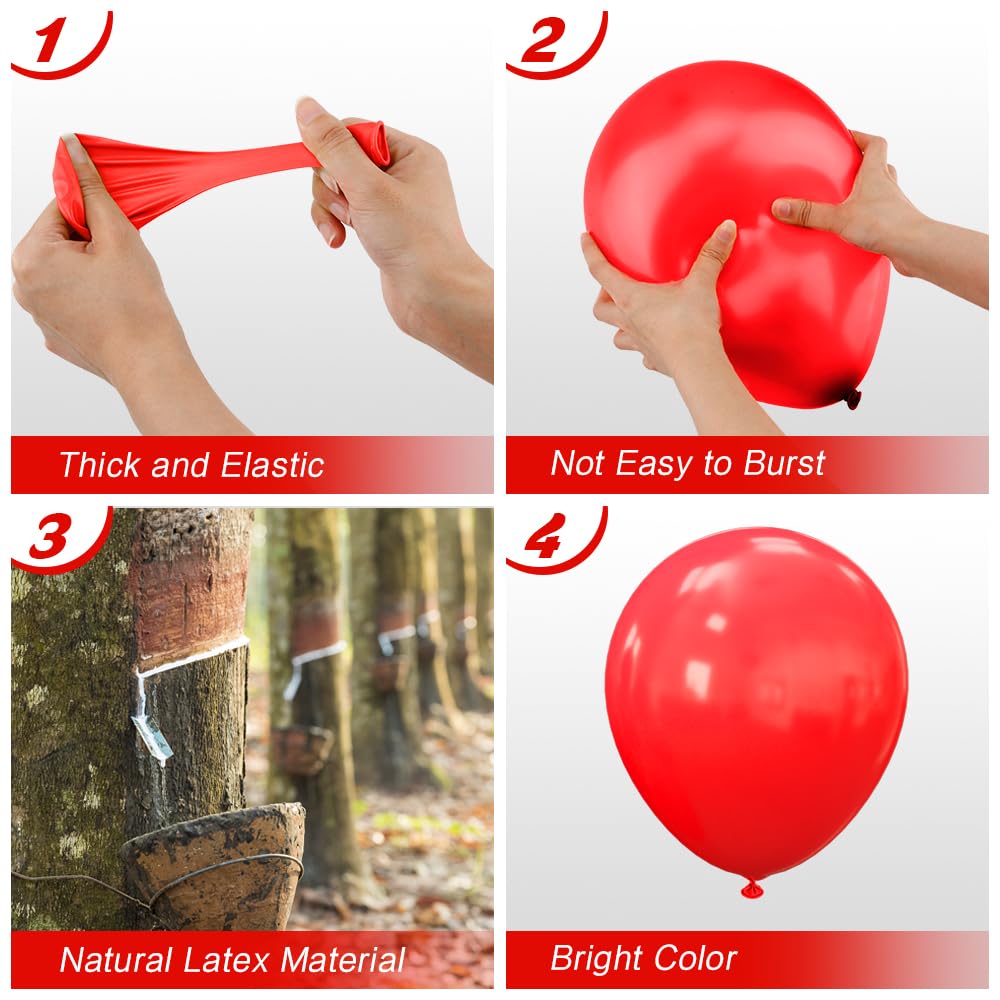 Red Balloons For Arch Decoration Hot Pink Balloons Latex Balloons 60Pcs Balloons 12 Inch Matte Balloons For Balloon Garland As B