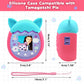 Winceed Silicone Case For Tamagotchi Pix Virtual Pet Game Machine, Protective Cover For Tamagotchi Pix Sleeve Protector Skin With Hand Strap (Turquoise+Pink)