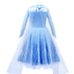 Tacobear 10Pcs Elsa Costume Dress For Girls Kids Toddler Snow Princess Dress Up Clothes For Little Girls With Elsa Accessories Gloves Crown Wands Wig Necklace For 7-8Y Kids Christmas Birthday Party