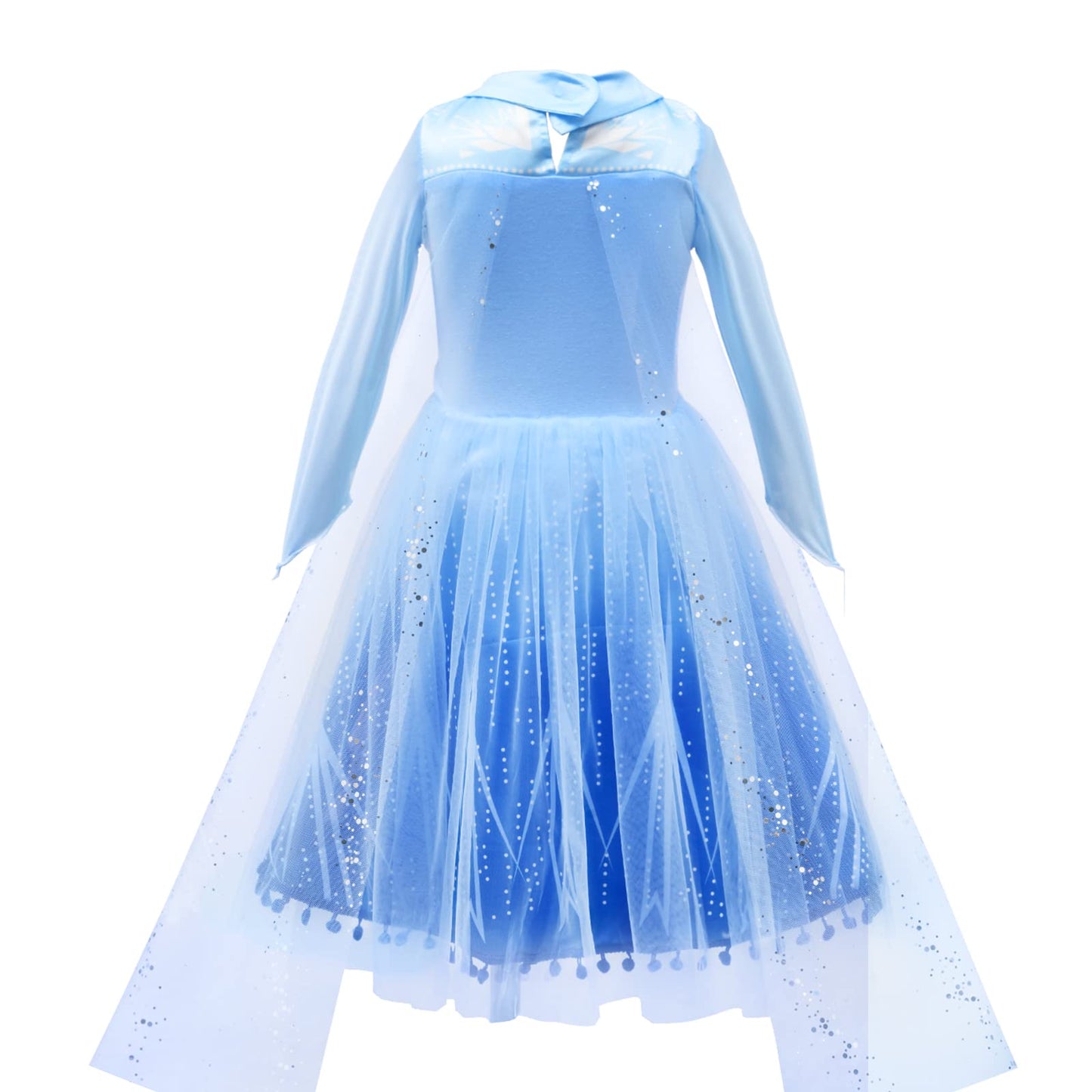 Tacobear 10Pcs Elsa Costume Dress For Girls Kids Toddler Snow Princess Dress Up Clothes For Little Girls With Elsa Accessories Gloves Crown Wands Wig Necklace For 7-8Y Kids Christmas Birthday Party