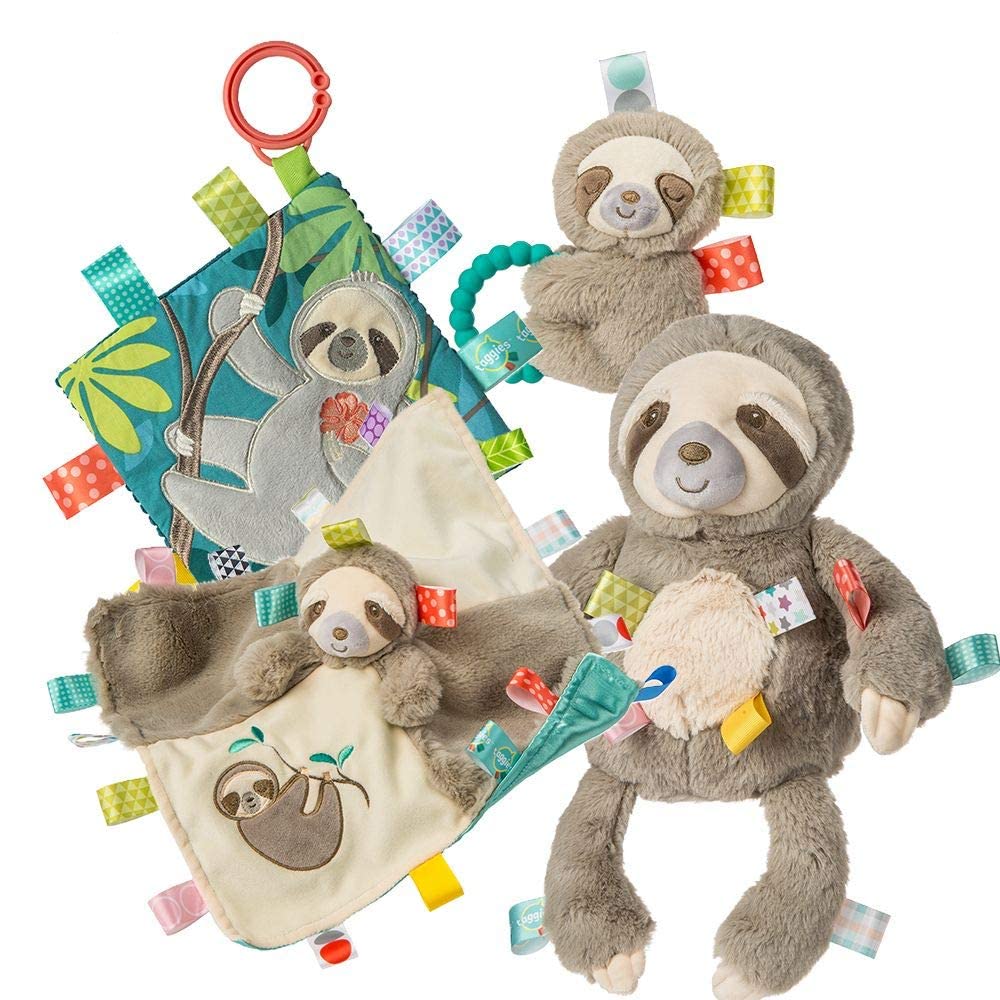 Taggies Soothing Sensory Crinkle Me Toy With Baby Paper & Squeaker, 6.5 X 6.5, Molasses Sloth