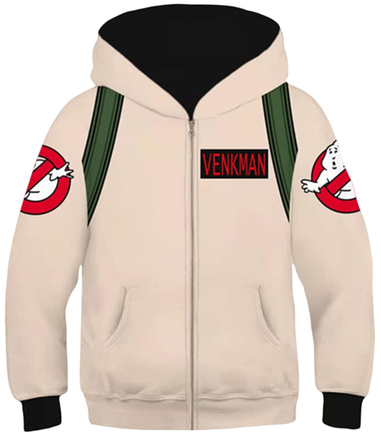 Toddler Kids Halloween Hoodie Cosplay Costume Ghoul Hunter Printed Sweatshirt Jacket,Zipper,Medium