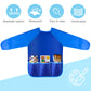KUUQA Waterproof Children Art Smock - Blue Polyester Kids Apron with 3 Pockets, Model KQ071, 1 Pcs