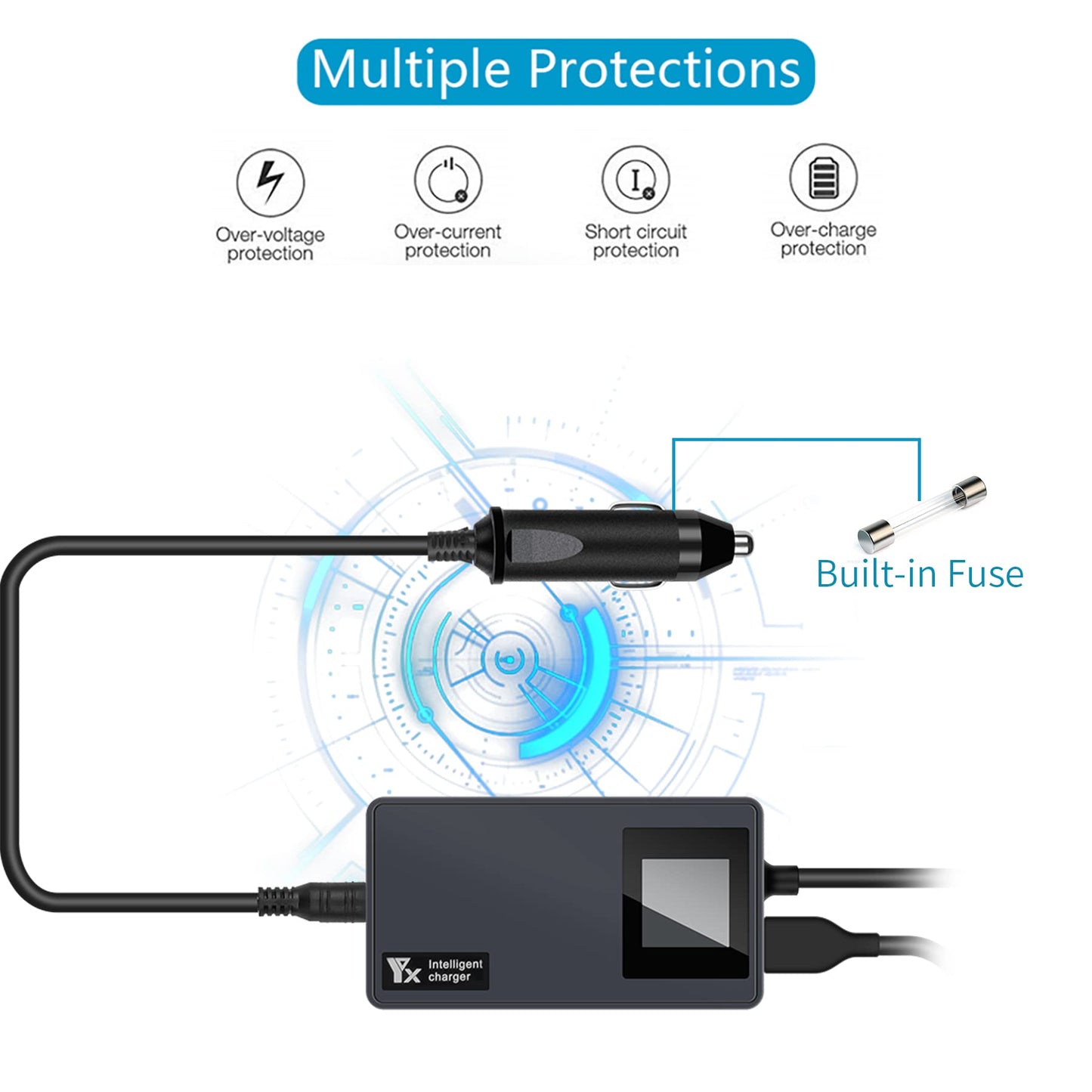 Hanatora LCD Battery Car Charger for DJI Air 2S,Mavic Air 2 Drone, Charge (2xUSB + 1 x Battery),12v Rapid Charging Hub Accessori