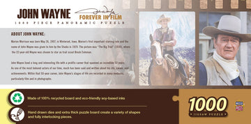 Masterpieces 1000 Piece Jigsaw Puzzle For Adults, Family, Or Youth - John Wayne Forever In Film - 13''X39''