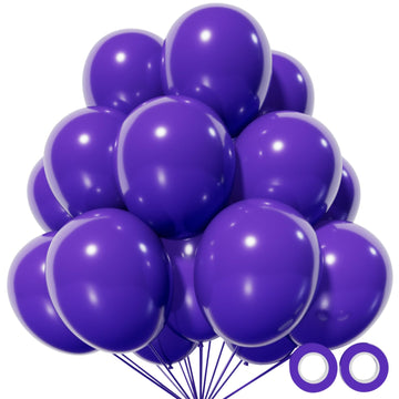 110Pcs Purple Balloons 12 Inch, Purple Latex Balloons For Birthday Party Baby Shower Wedding(With 2 Ribbons).