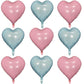 Lovoir 10 Pcs Pastel Pink Blue Heart Shape Foil Mylar Balloons 18 Inch Love Balloons For Valentine'S Day Birthday Party Decorati