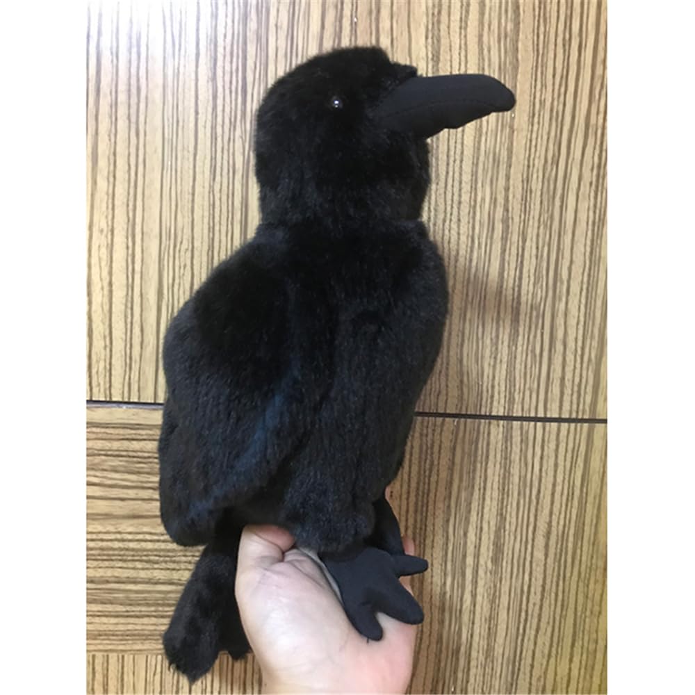 Jianeexsq Realistic Crow Plush, Cute Black Raven Stuffed Animal Plush Toy, Soft Raven Bird Stuffed Toys Doll, Kids Birthday Gift