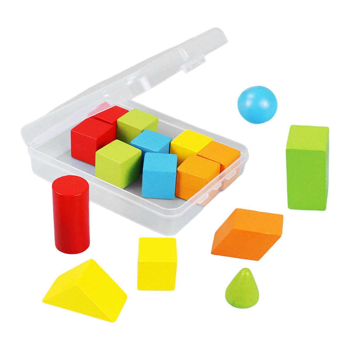 Merishopp Math Shapes Geometric Solids Sorting Stacking Toys for Game Gift Activity 16cubes